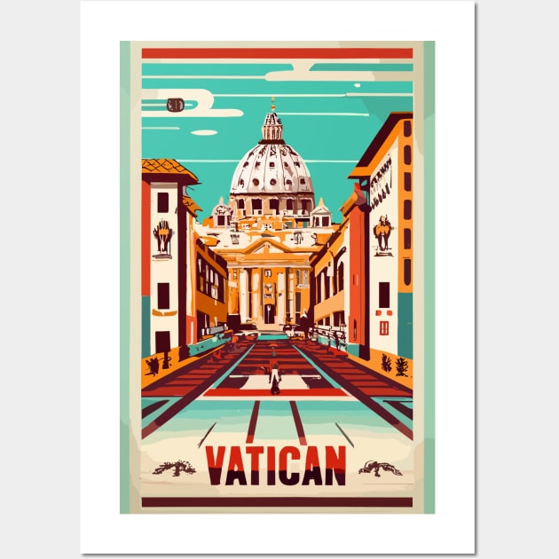 A Vintage Travel Art of the Vatican - Vatican City Wall Art by goodoldvintage